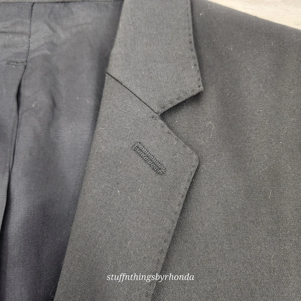 EXPRESS Black 2-Button Double Vented Wool Poly Blend 38R Blazer‎ Jacket